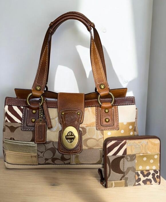 Coach Handbags - Y2K Coach 10816 Signature Patchwork Satchel & 40527 Zip Around Wallet